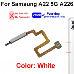 Fingerprint Sensor Touch ID Flex Cable with Power Button Replacement Part (A22 5G - White - Copy)