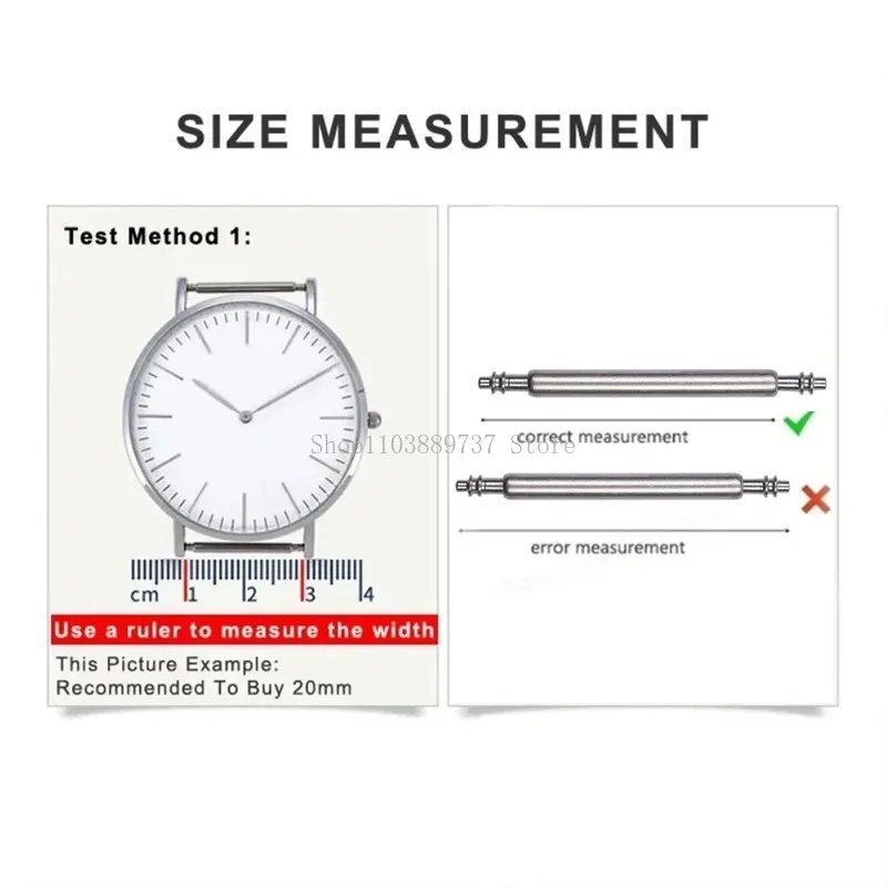 15-Piece Stainless Steel Watch Band Spring Bar Set - 2.0mm Diameter and Thickness