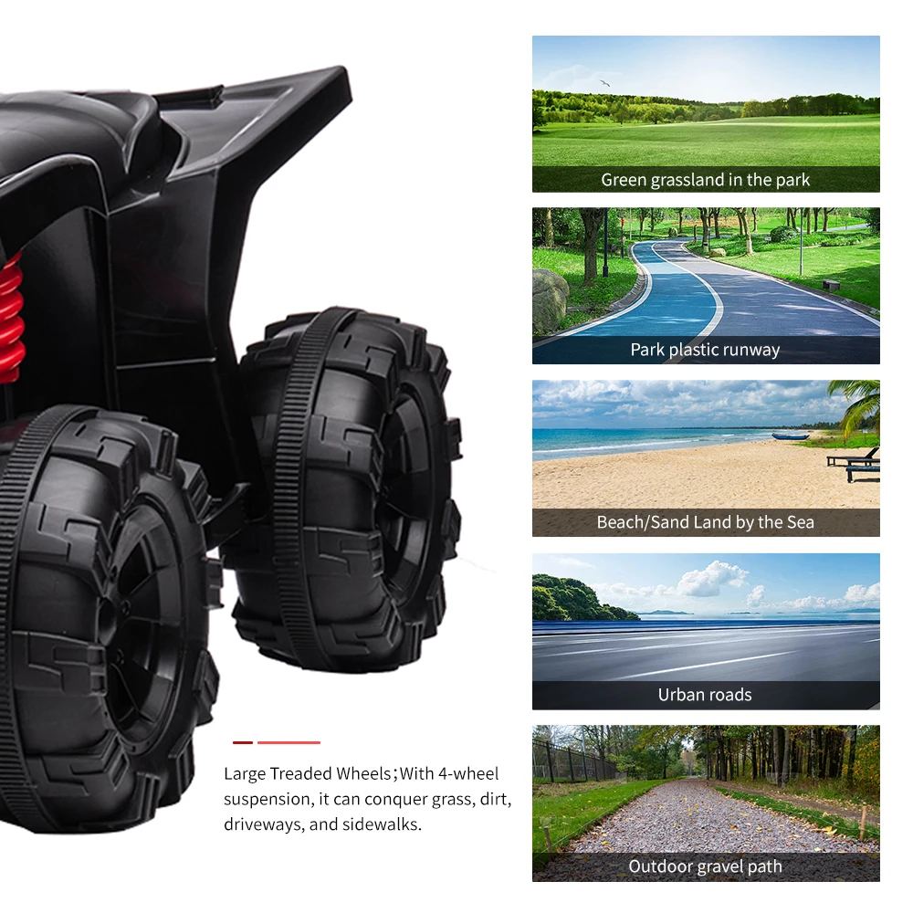 12V Electric Kids ATV Electric Ride-On Car Toy Large 4 Power Wheeler Electric Cars All Terrain Tires Wheels LED Lights and Music children electric car children cars toy