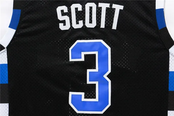One Tree Hill Ravens Basketball Jersey #3 Lucas Scott #23 Nathan Scott Jersey Black Blue White