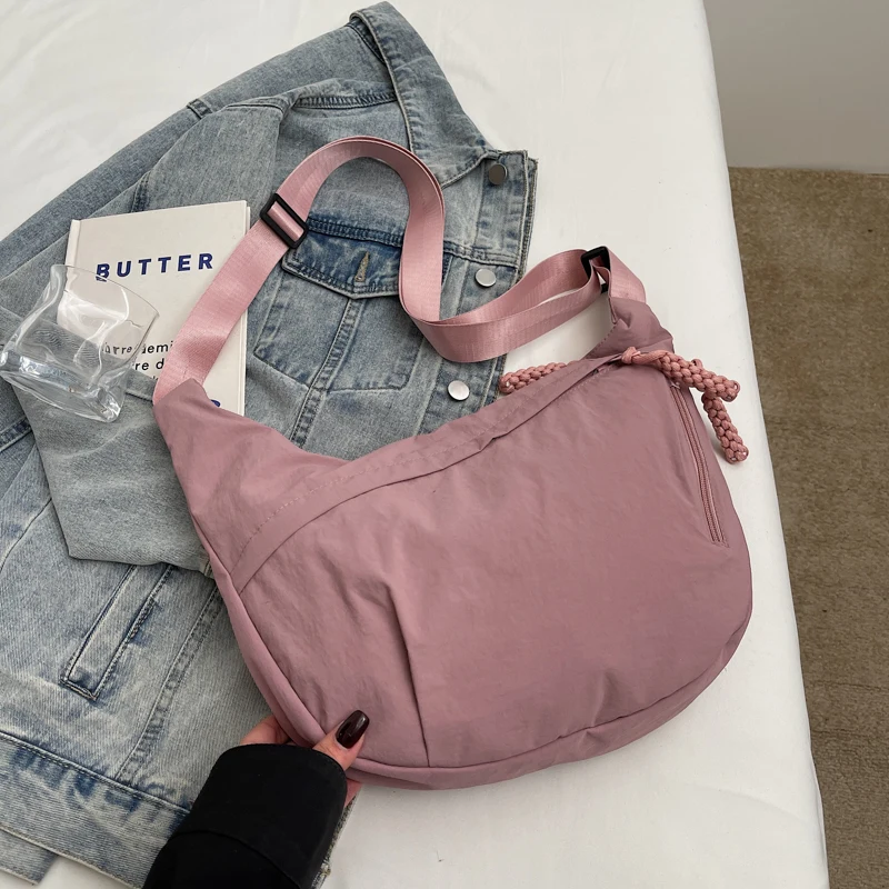 Female Casual Shoulder Bag Large Capacity All-Match Crossbody Bag Water Proof Solid Color Sling Bag Date Party Bag