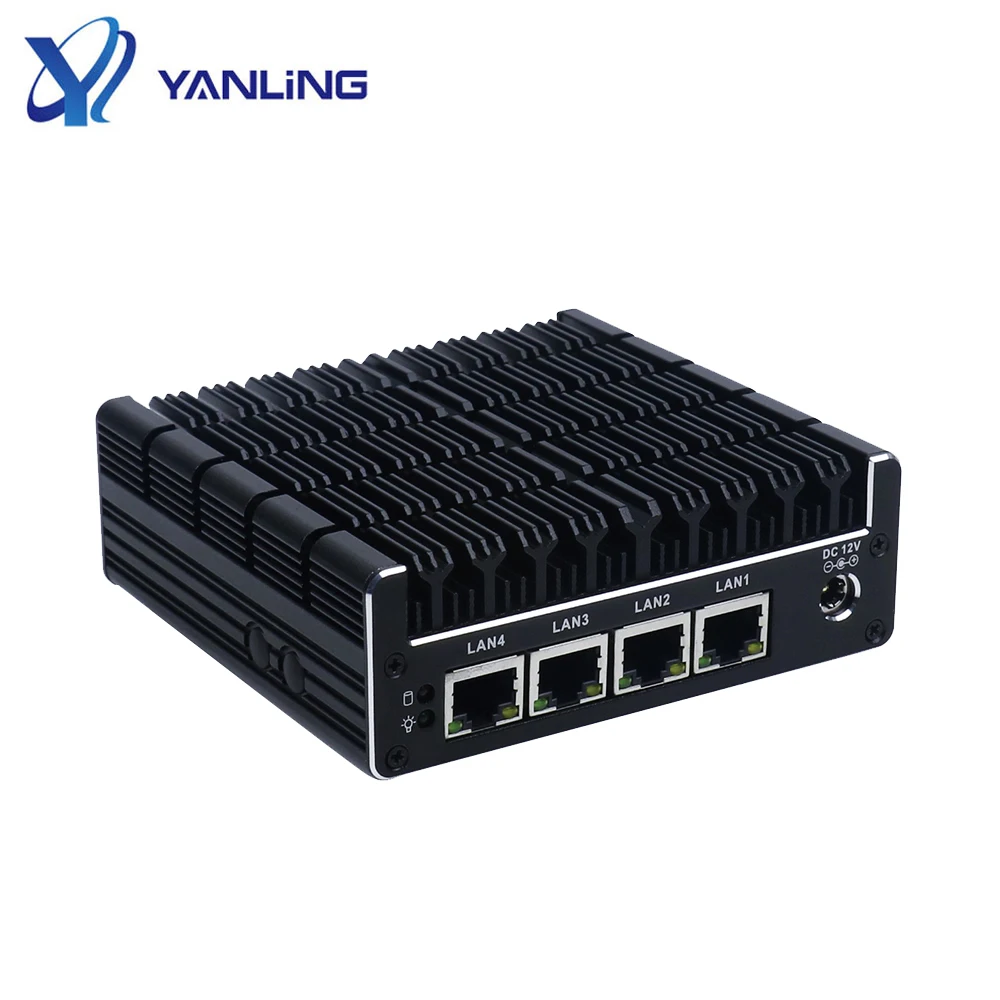 팬리스 미니 데스크탑 PC Pfsense 방화벽 Nuc 컴퓨터 4개의 1000M L..