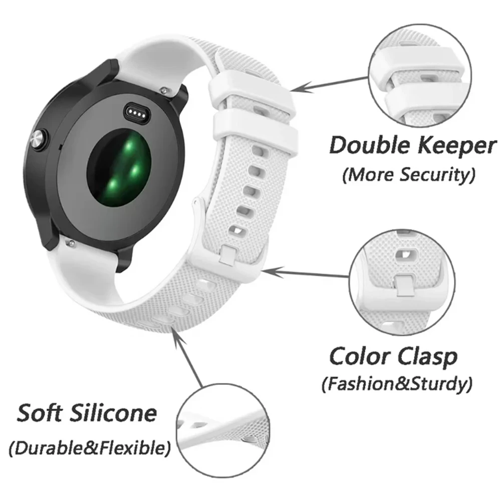 Silicone Sport Strap - Versatile 20/22mm Wristband Bracelet