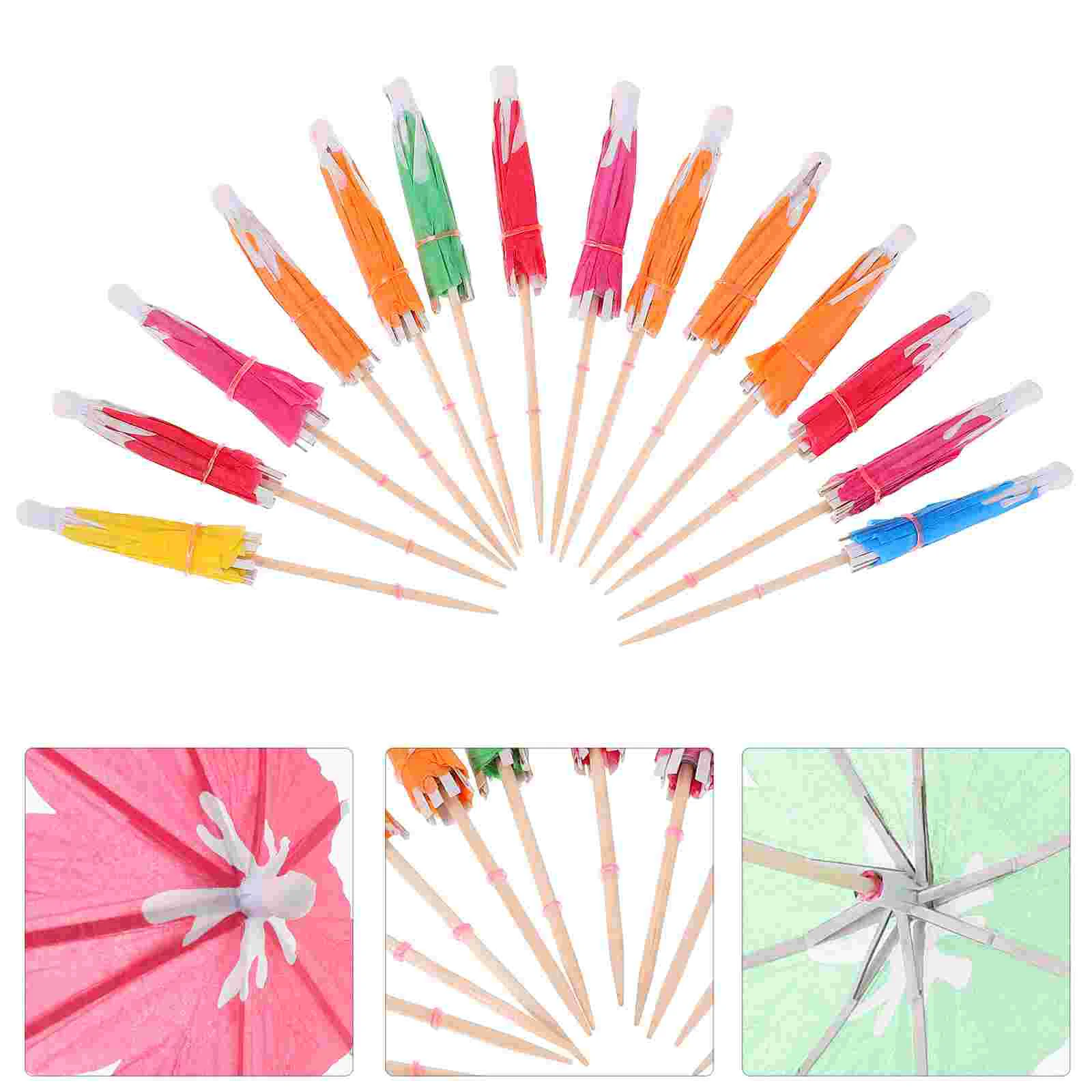 

100pcs Flower Shape Paper Cocktail Umbrella Drink Picks Cake Umbrella Dessert Fruit Picks