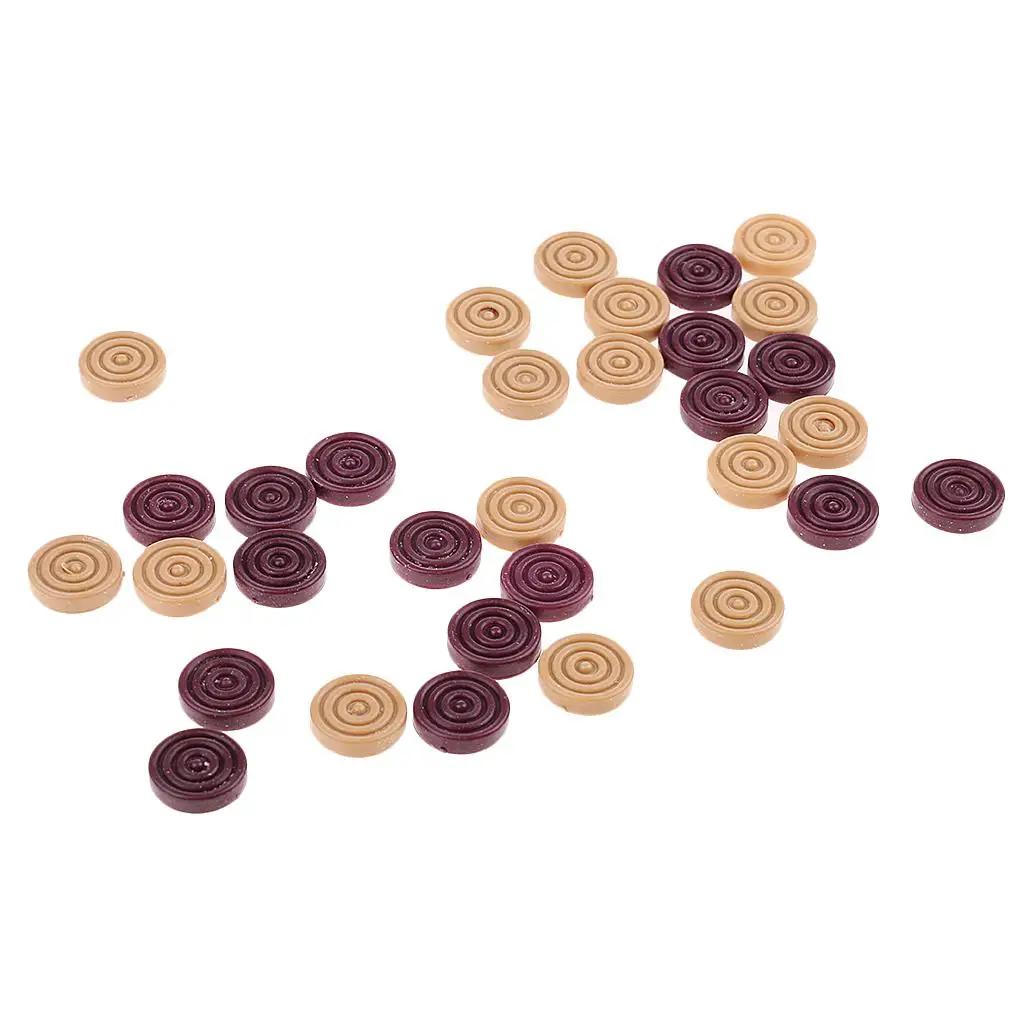 32pcs Round Checkers Backgammon Chess Pieces Replacement Accessory 15mm