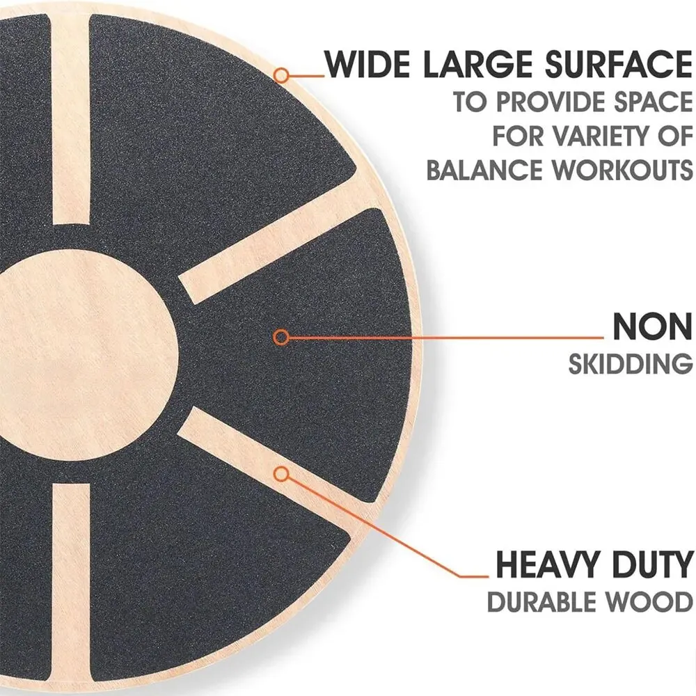 Description Picture 6 of itemWooden Wobble Balance Board Exercises Training Non-Slip Multifunctional Yoga Waist Twisting Board Fitness Equipment Home Gym