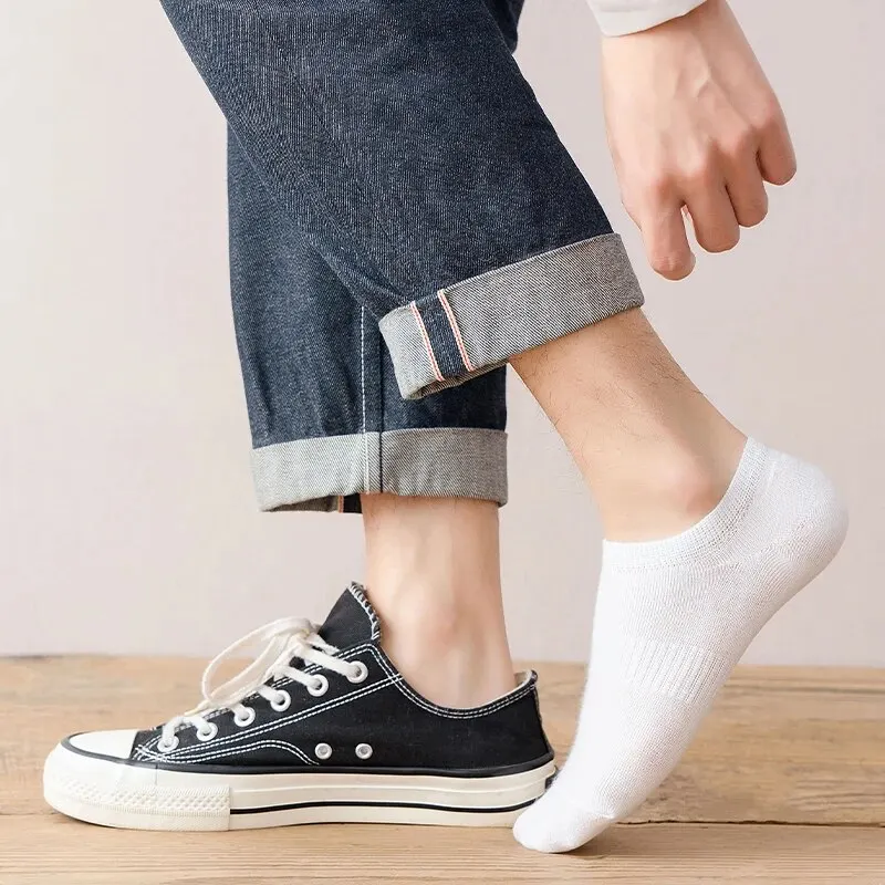 5 Pairs of Men's and Women's Spring and Summer Thin Solid Color Simple Fashionable and Comfortable Sports Invisible Socks 5