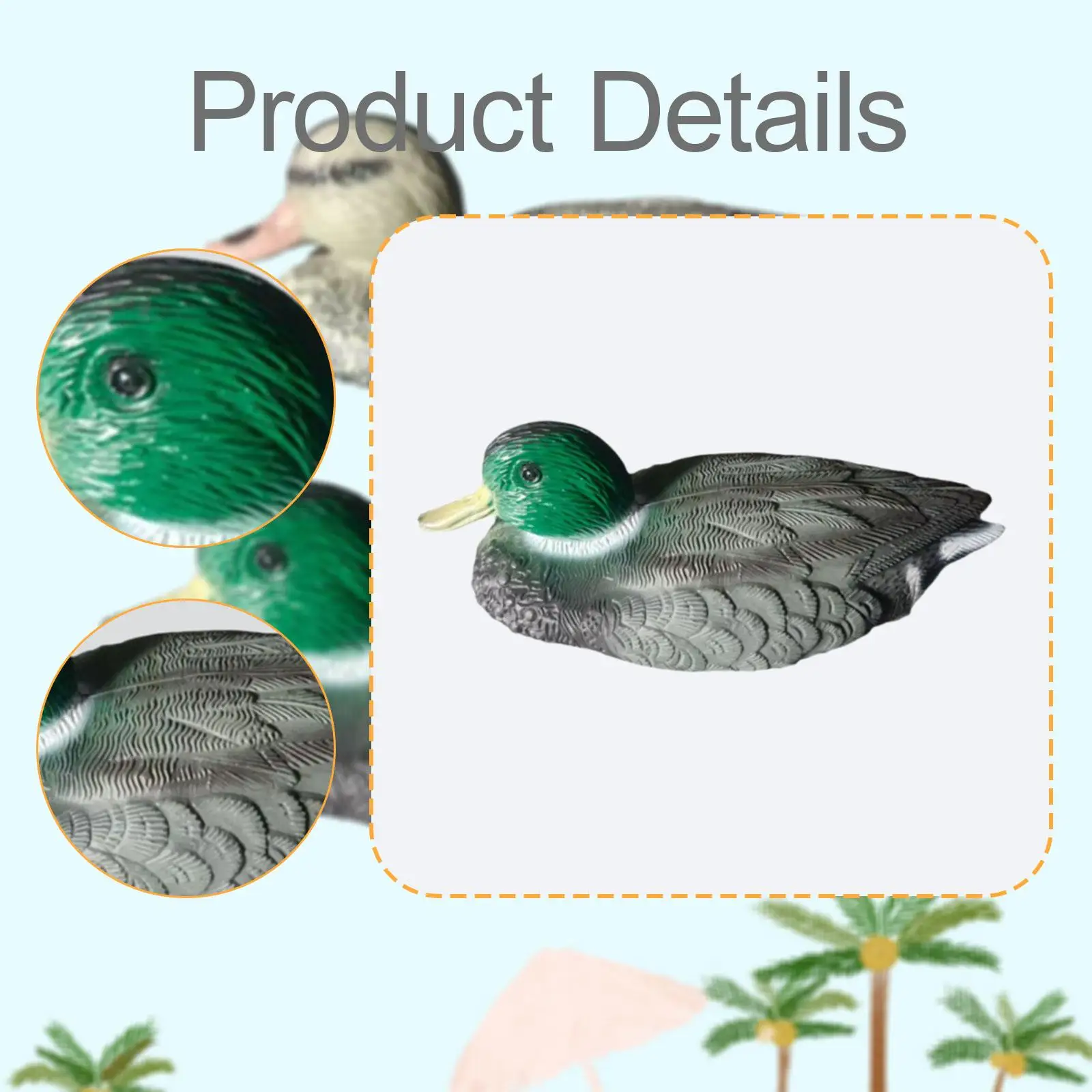 Floating Duck Decoy Realistic Fake, Decorative, Easy to Place, Duck Statue, Hunting Decoy Pond Decor for Yard, Outdoor Patio