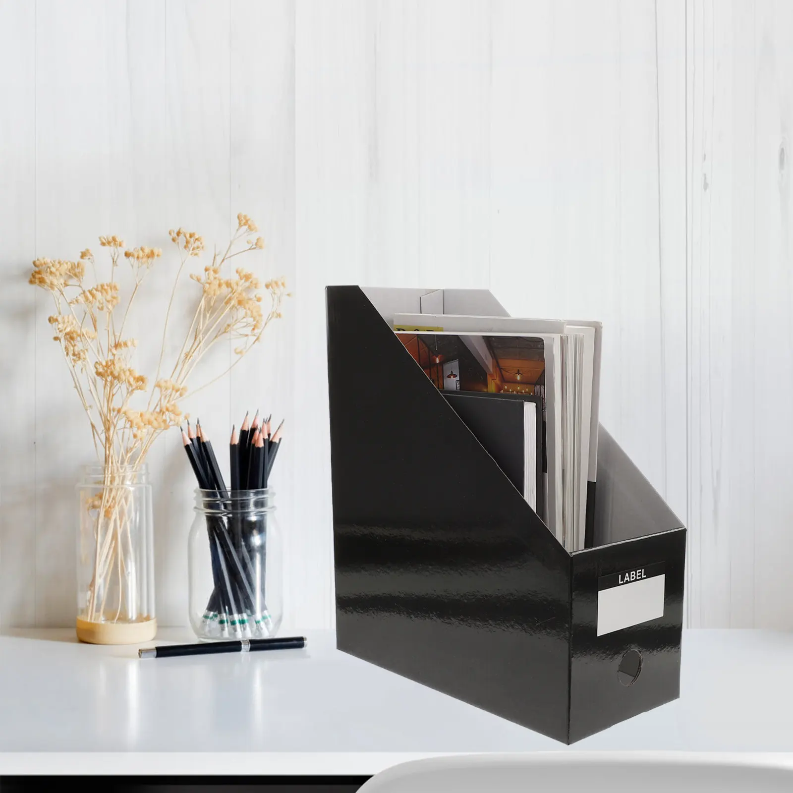 3Pcs 파일 폴더 정리함 상자 사무실 학교 가정용 견고한 데스크탑 스토리지 랙 책상 정리 액세서리