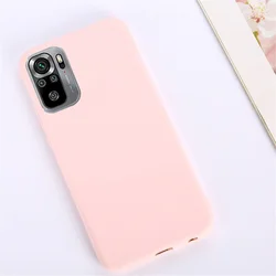 Candy Solid Color Matte Silicone Case - Soft TPU Cover for Redmi 10X 5G (Light Pink)