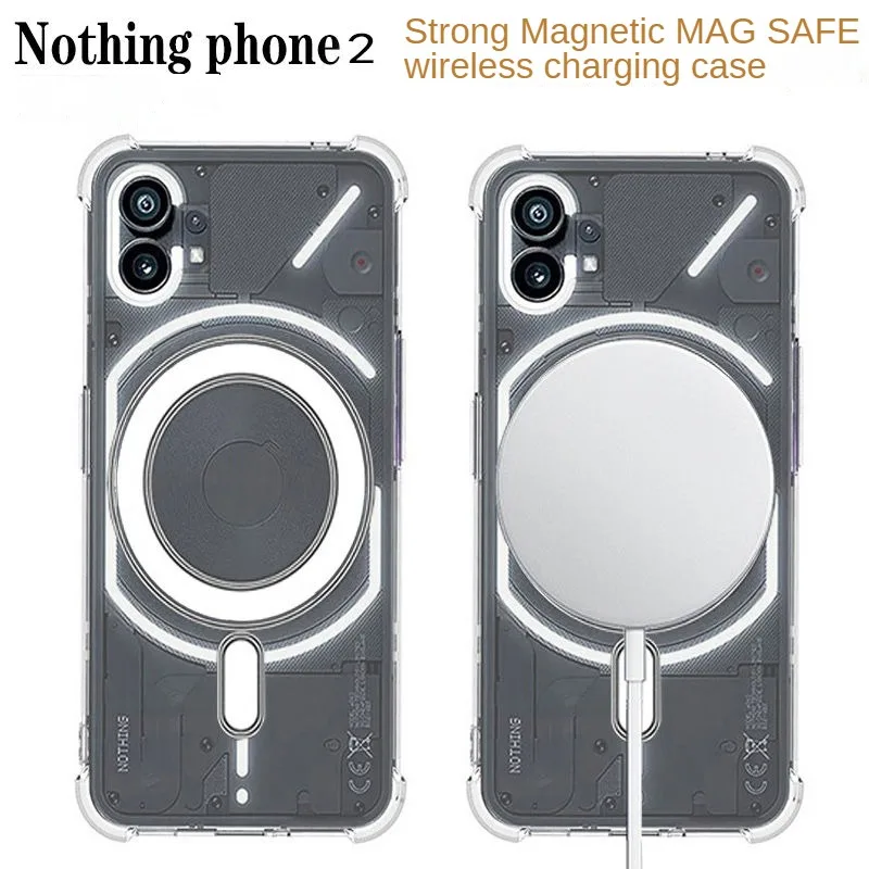 

Luxury For Magsafe Magnetic Wireless Charging Case For nothing phone 2 two 1 one Case Armor Shockproof Clear Cover