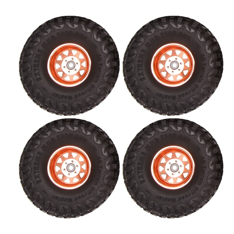 

4PCS Deep Dish Wagon 120Mm 1.9 Beadlock Wheel Rim Tire Set For 1/10 RC Crawler Car Axial SCX10 Traxxas TRX4 RC4WD D90