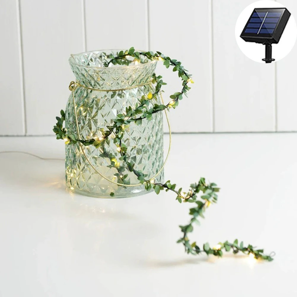 Solar Ivy String Lights, Artificial Vine Lights Garland Fairy String Lights Green Leaf Vine Light Outdoor for Party Garden Decor solar led lights outdoor Solar Lamps