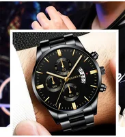 Fashion Men Stainless Steel Watch Luxury Calendar Quartz Wrist Watch Mens Business Watches for Man Clock Montre Homme