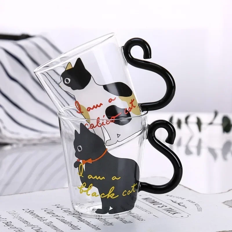 Borosilicate Glass Cat Cup Heat Resistant Coffee Mug