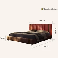 Lit double unique pour chambre à coucher, tête de lit rembourrée moderne et vintage, cadres en bois, Cama De Lujo Para Dormitorio, accessoires pour la maison 6