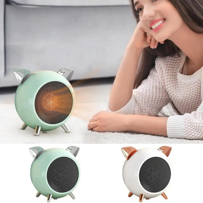 

600w Desk Heater Ceramic Space Heater With Thermostat Small Desktop Room Heater Portable Home Use Table Heater Winter Supplies