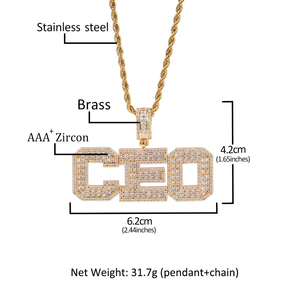 Fashion Hip-Hop Small Square Zirconium Letter Splicing Pendant Copper Inlaid Zircon Digital     Necklace Customization