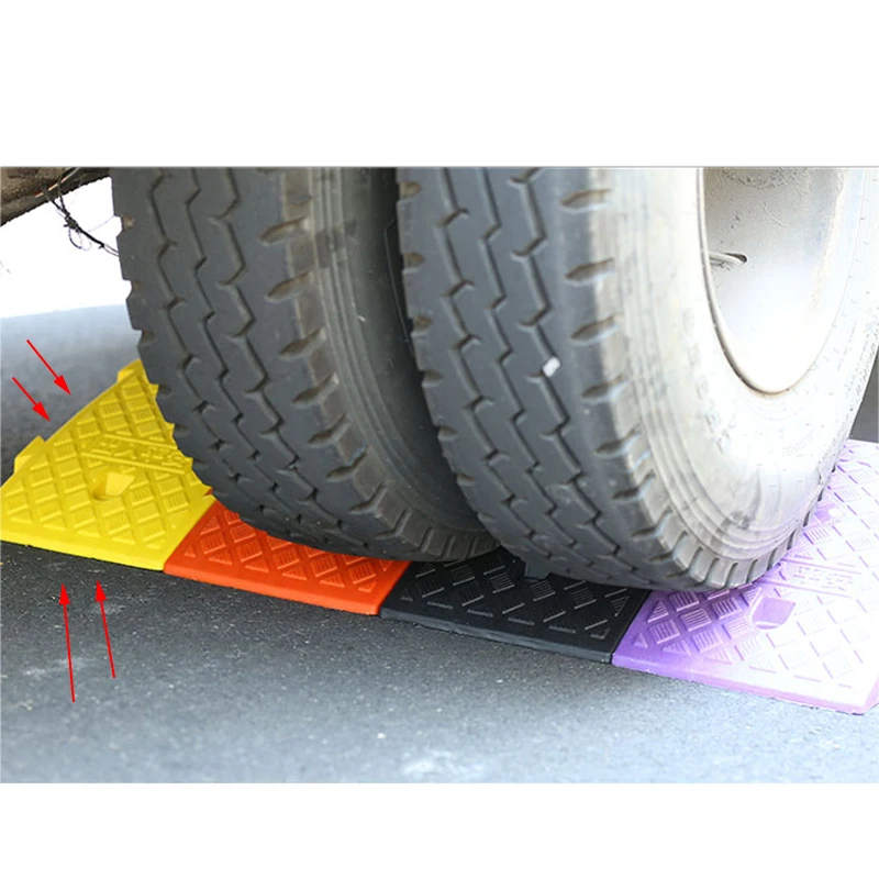 Yellow Portable Hard Plastic Threshold Ramp Heavy Duty Curb Fit for Car Truck Scooter Motorcycle Wheelchair Trolley Bike Van