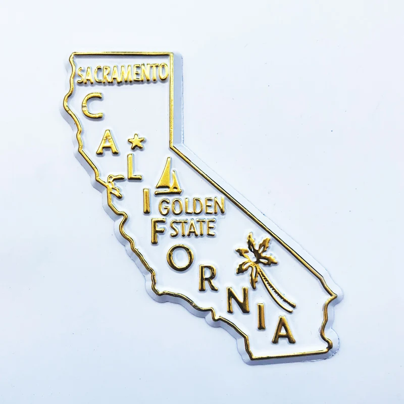 

Fridge Magnet California US Map Creative Cultural Landscape Decoration Message Stickers Tourism Souvenir