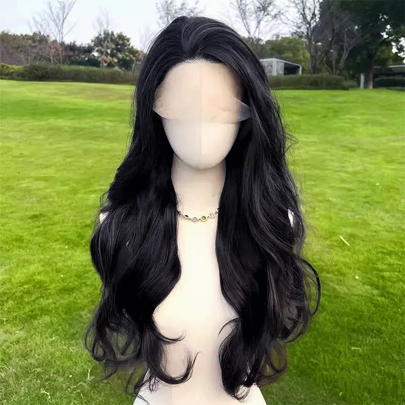 28 Zoll natürliche schwarze Körperwelle lose gewellte Haare 5x5 Spitzenperücke HD Spitze leimlose Echthaarperücke für Frauen – Detail 8