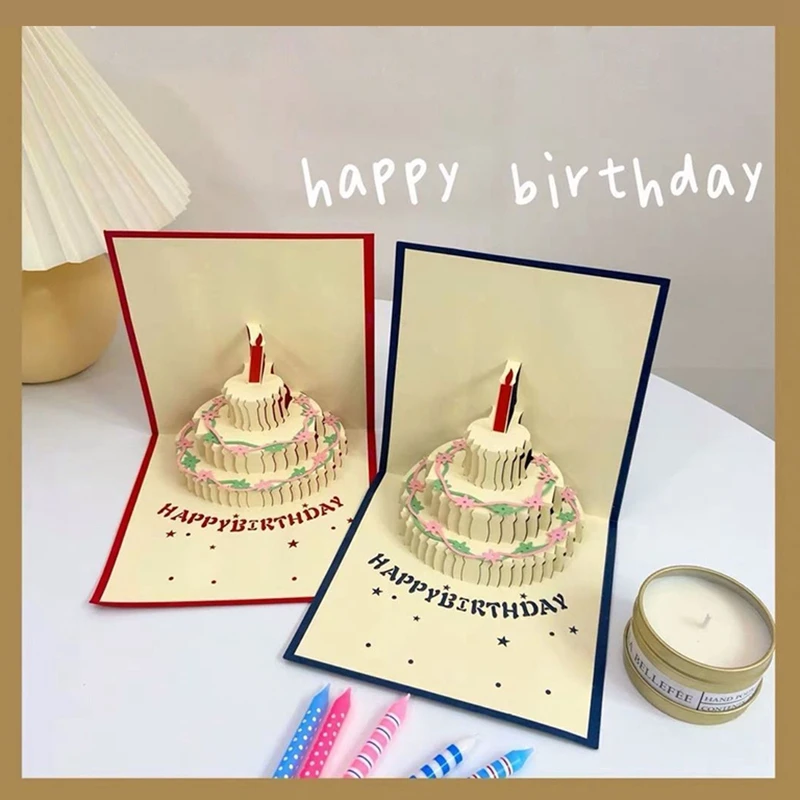 Biglietto di compleanno tridimensionale biglietti di auguri Pop-up 3D  cartoline di buon compleanno decorazioni di nozze per feste regali creativi  per ragazze - AliExpress