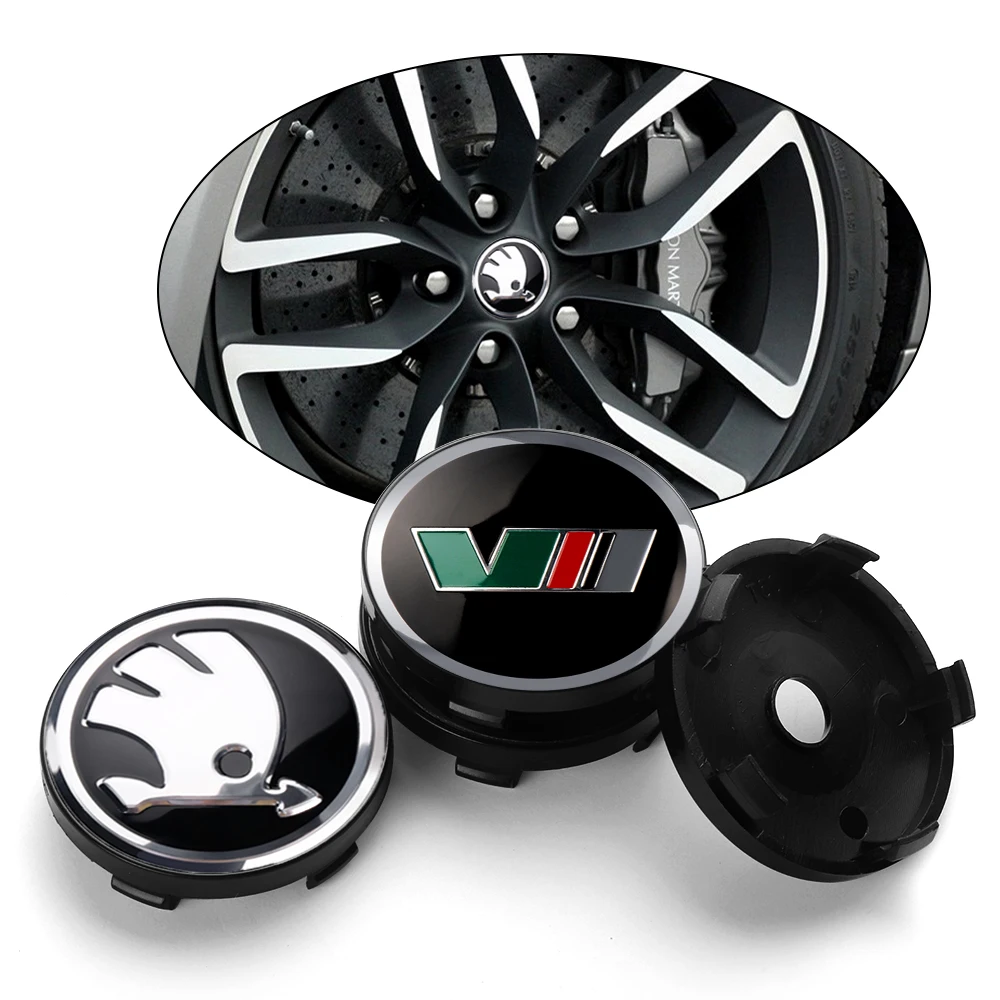 4 Pz 56/60Mm Car Wheel Center Cover Hub Cap Badge Adesivo Di Ricambio Per Skoda Vrs Vii Rapid Fabia Octavia A7 Yeti Superb Karop