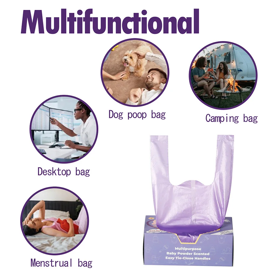 Portable Garbage Bag Disposable Nappy Bags Scented Hygiene Bags For Diaper Disposal Or Feminine Products Or Pet Waste Sacks - 5