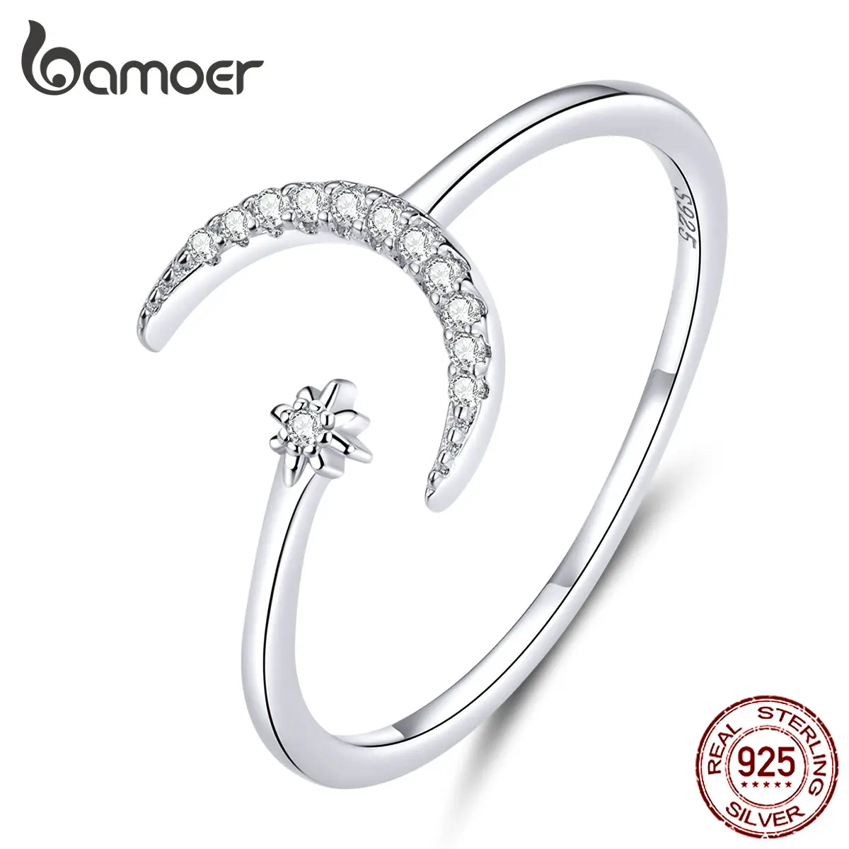 Silver Ring 925 Sterling Silver Simple Minimalist Open Adjustable Finger Rings Women Fashion Band Female Bijoux SCR555
