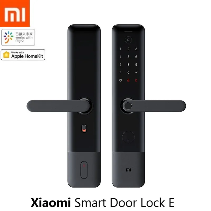 New Xiaomi Smart Door Lock E Fingerprint Password Bluetooth Unlock Detect Alarm Work Mi Home App Control with Doorbell | Электроника