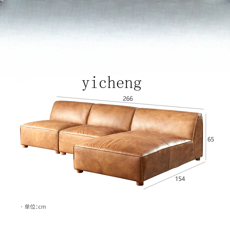 

Tqh Furniture Full Leather Sofa Combined Tea Table Combined TV Cabinet