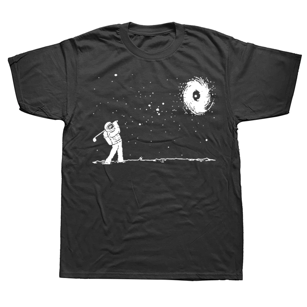Lustige Astronaut Golfer Golfen T Shirts Sommer Stil Grafik Baumwolle Streetwear Kurzarm Golf Player Geschenke T-shirt Herren