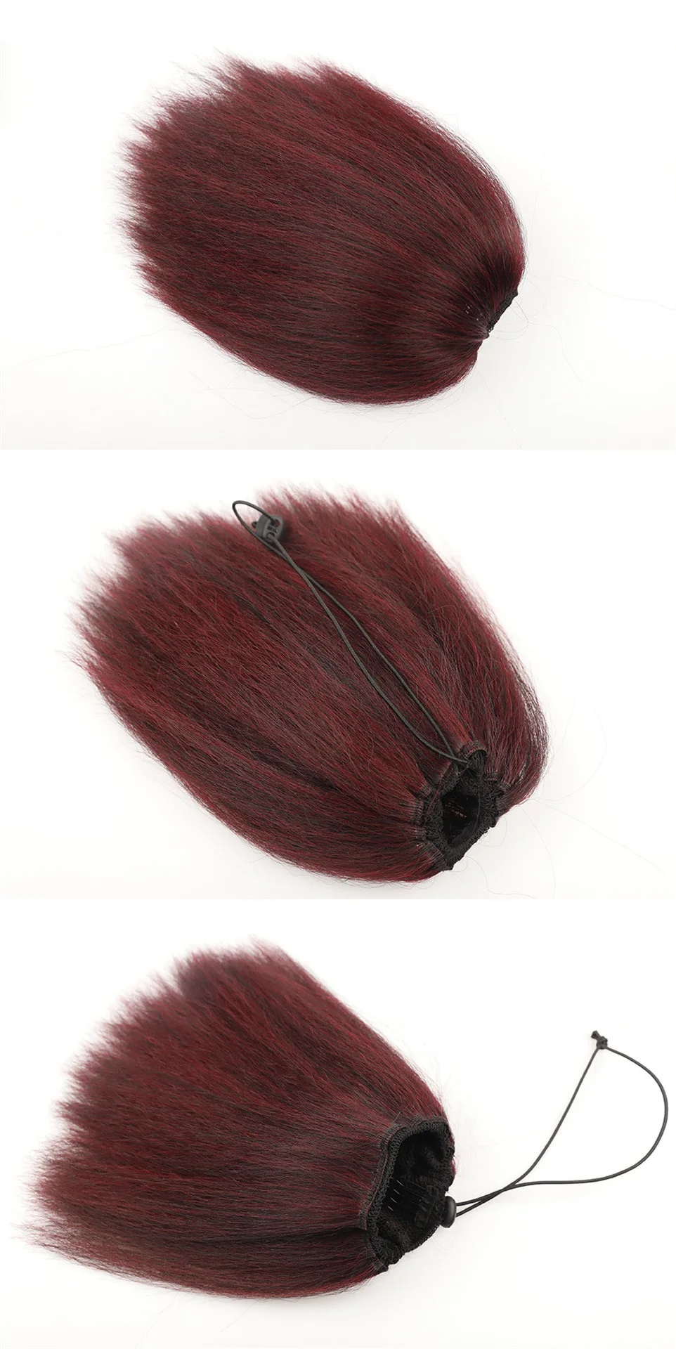 Kordelzug-Pferdeschwanz mit Lockigen Haarsträhnen für Schwarze Frauen, 10 Zoll Synthetische Haarteile, Clip-in Jerry Curls Pferdeschwanz-Verlängerung – Detail 13