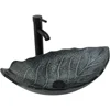 Bathroom Vanity, and Wall Mounted Bathroom Vanity, Modern Stylish Floating Cabinet with Silver Leaf Glass Sink 6