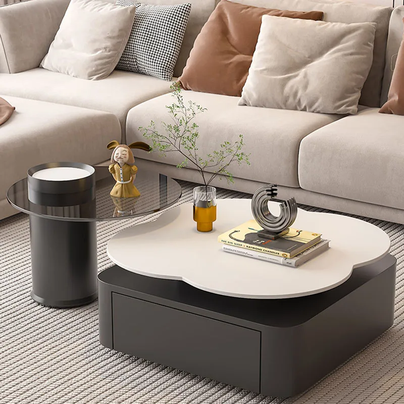 

Luxury Nordic Coffee Table Trau Storage Black Design Small Side Table Living Room Modern Floor Couchtisch Marmor Home Furniture