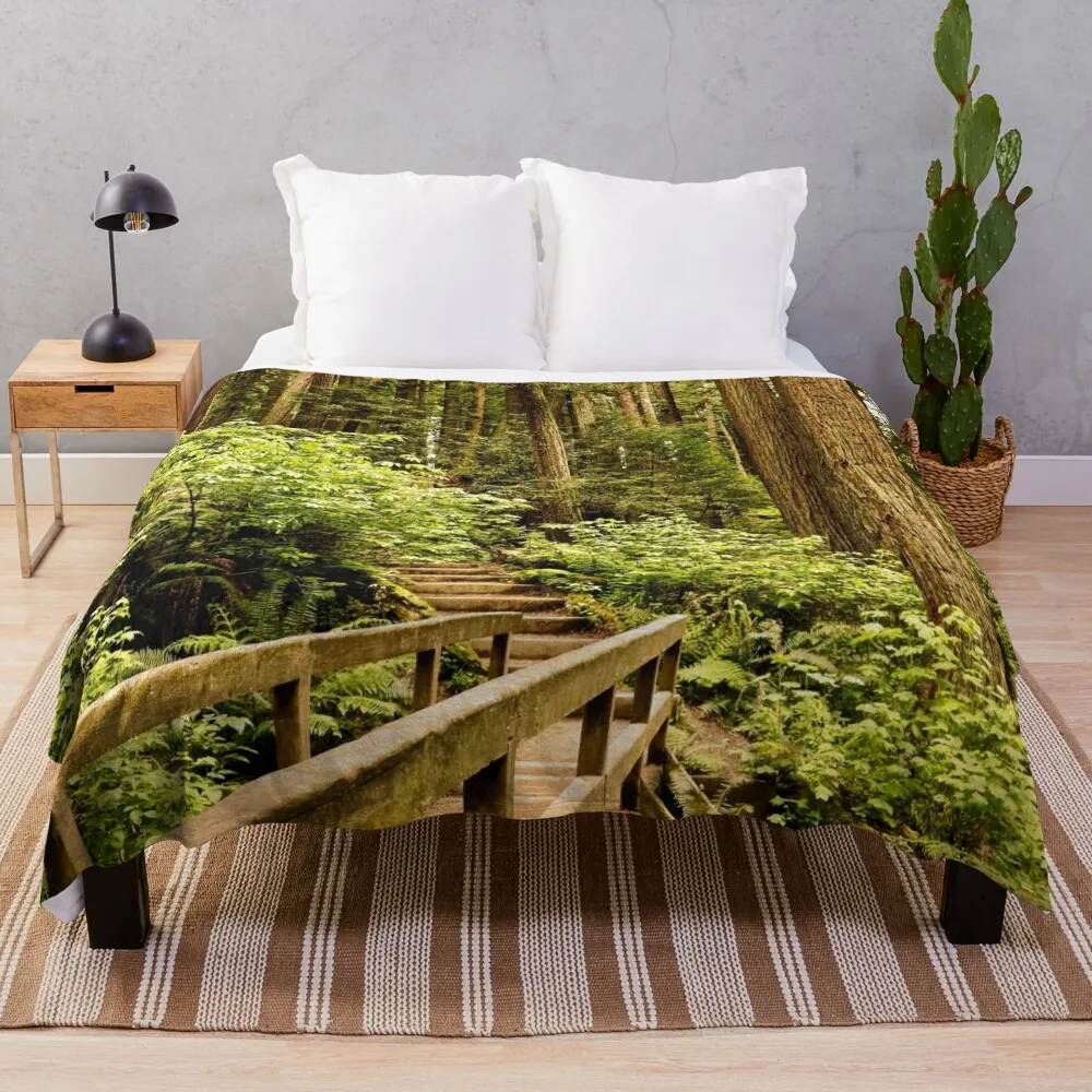

Hiking through the Redwood Forest Throw Blanket Thermal Blankets For Travel Sofa Blankets Blanket For Sofa