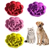Pet Supplies Silicone Slow Food Bowl Rose Shape Dog Bowl Cat Anti-Choking and Anti-Knocking Food Bowl with Suction Cup 1