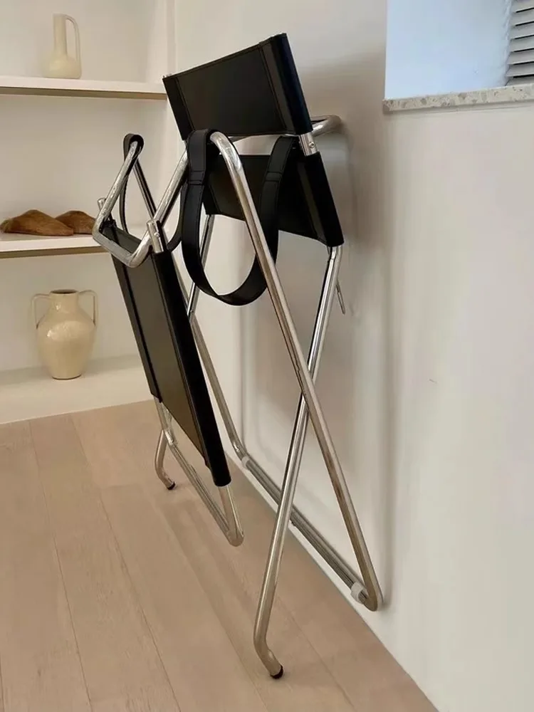 Vintage Saddle Chair Designer Stainless Steel Leisure Chair Home Living Room Chair Balcone Outdoor Camping Beach Lounge Seat