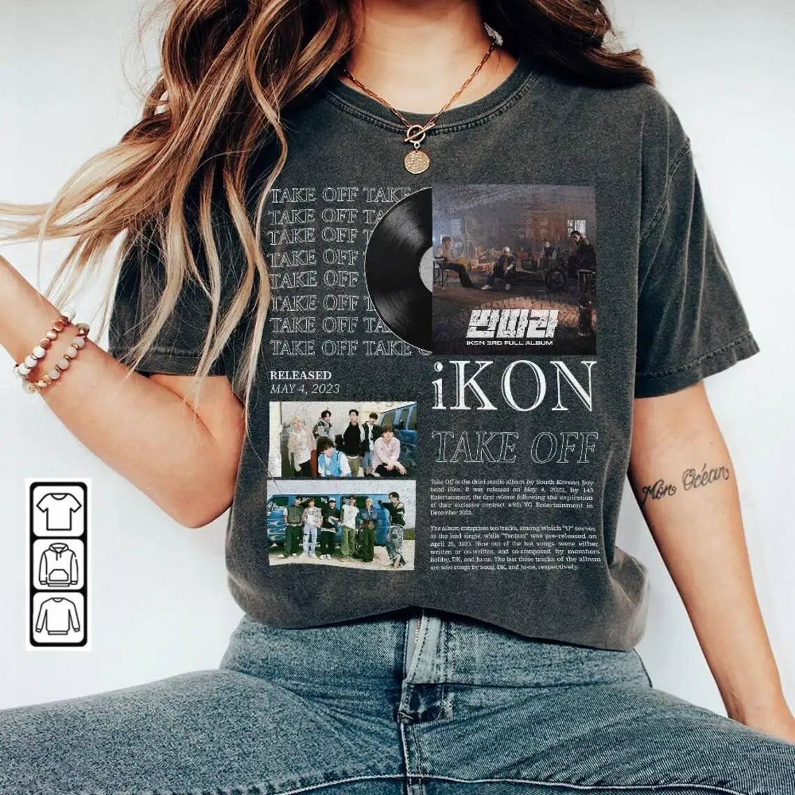 IKON Kpop Shirt Take Off Album Tee IKON Shirt Kpop Merch Hoodie Kpop IKON Kpop Shirt Take Off Album Tee IKON Shirt Kpop Merch Hoodie Kpop Shirt Unisex Inspired 