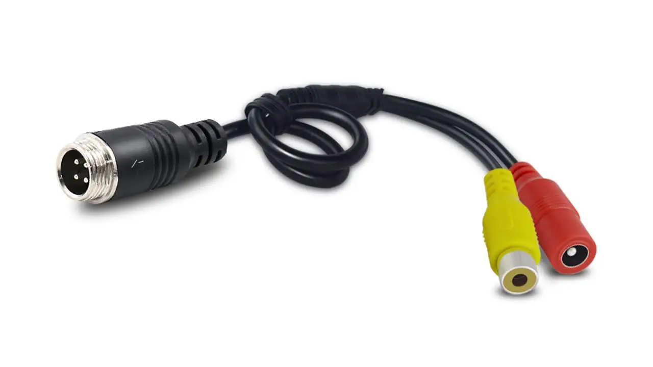 Cavo Adattatore 4 Pin Femmina A RCA Femmina Per Telecamere CCTV - Con Cavo Alimentazione 5.5x2.1 Mm E Adattatore RCA Maschio-Maschio, Lunghezza 1m
