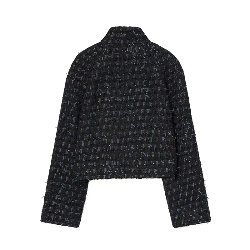 Women Jacket 2025 New Fashion Texture Short Jackets Coat Long Sleeve Double-Breasted Female High Street Casual New Outerwear ﻿