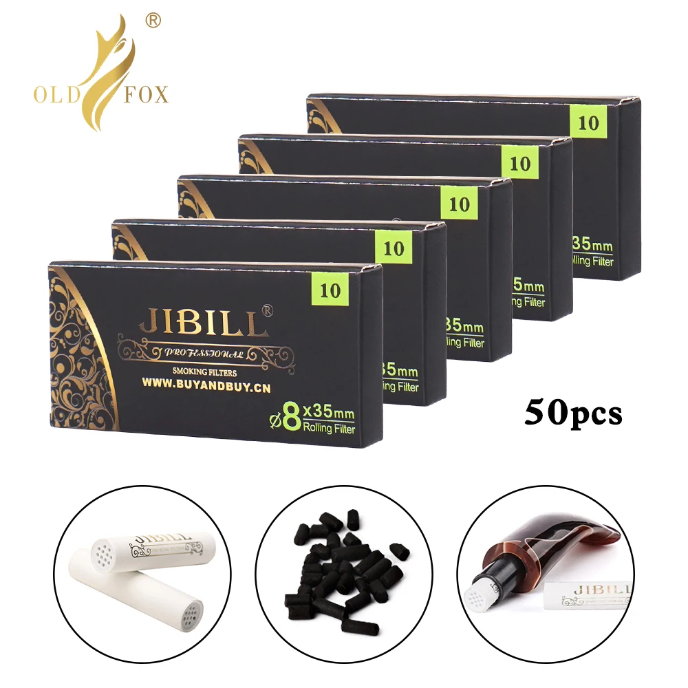 50Pcs Tobacco Smoking Pipe Filters 9mm Activated Carbon Tube