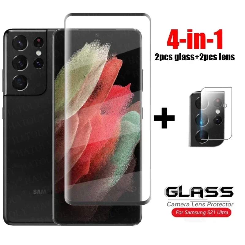 Per Vetro Samsung Galaxy S21 Vetro Ultra Temperato Per Samsung Note 20 S20 Ultra 5G 3D Full Curved Cover Phone Screen Protector