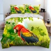 Colorful Parrot Macaws Birds Comforter Bedding Set,Duvet Cover Bed Set Quilt Cover Pillowcase,King Queen Size Bedding Set Adult 4