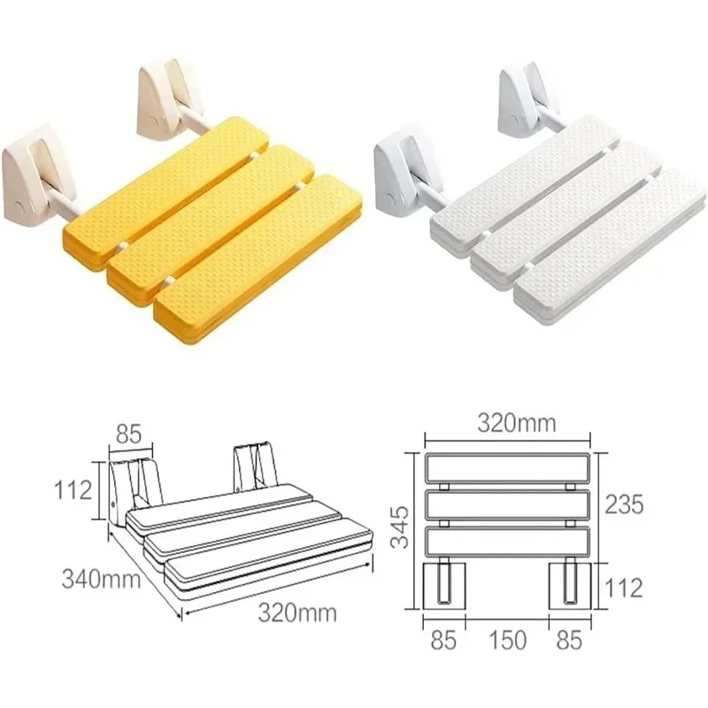Bathroom Wall-mounted Shower Stool Safety Non-slip Bathroom Shower Shower Folding Stool Barrier-free Elderly Shower Chair 6