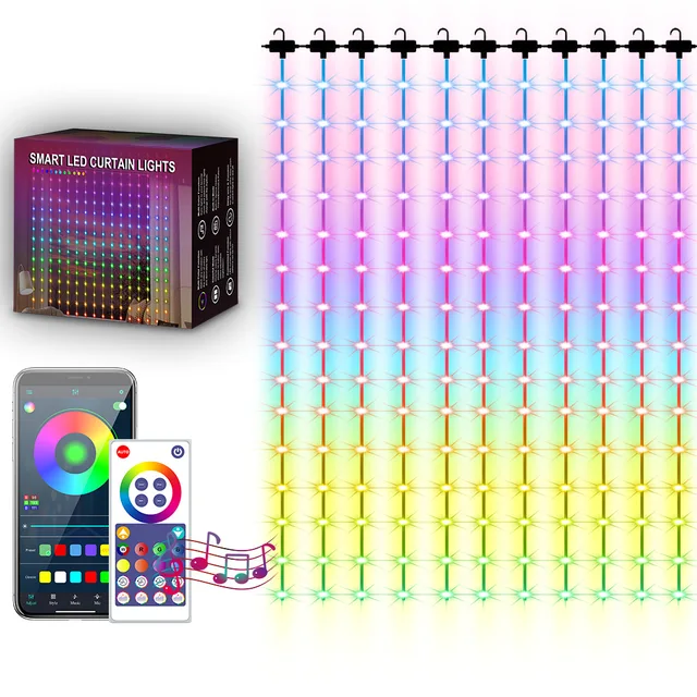 LED String Light Bluetooth Tuya WiFi Connection Christmas Birthday Party Garland Decor Fairy Light Curtain Light For Outdoor