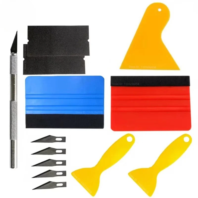 Vinyl Wrap Tool Kit Carbon Fiber Squeegee Tint Film Cutter & Installation Tools for Car Window Tint/PPF Application car wrapping tools