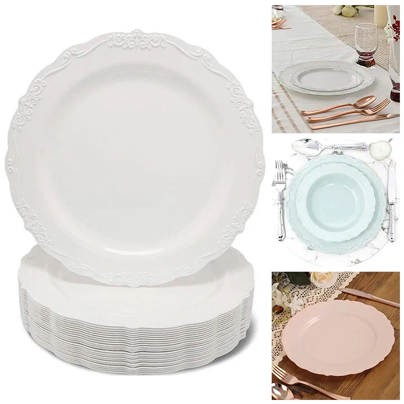 Wholesale Plastic Plates Wedding Plastic Disposable Dinner Plates