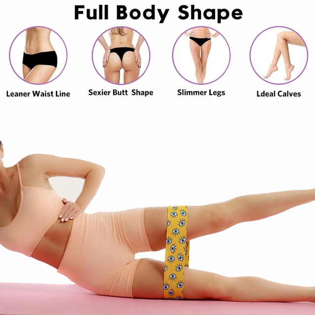 Resistance Bands for Working Out, Exercise Bands Workout, Booty Bands for Women Legs and Glutes, Pilates Flexbands Yellow 6