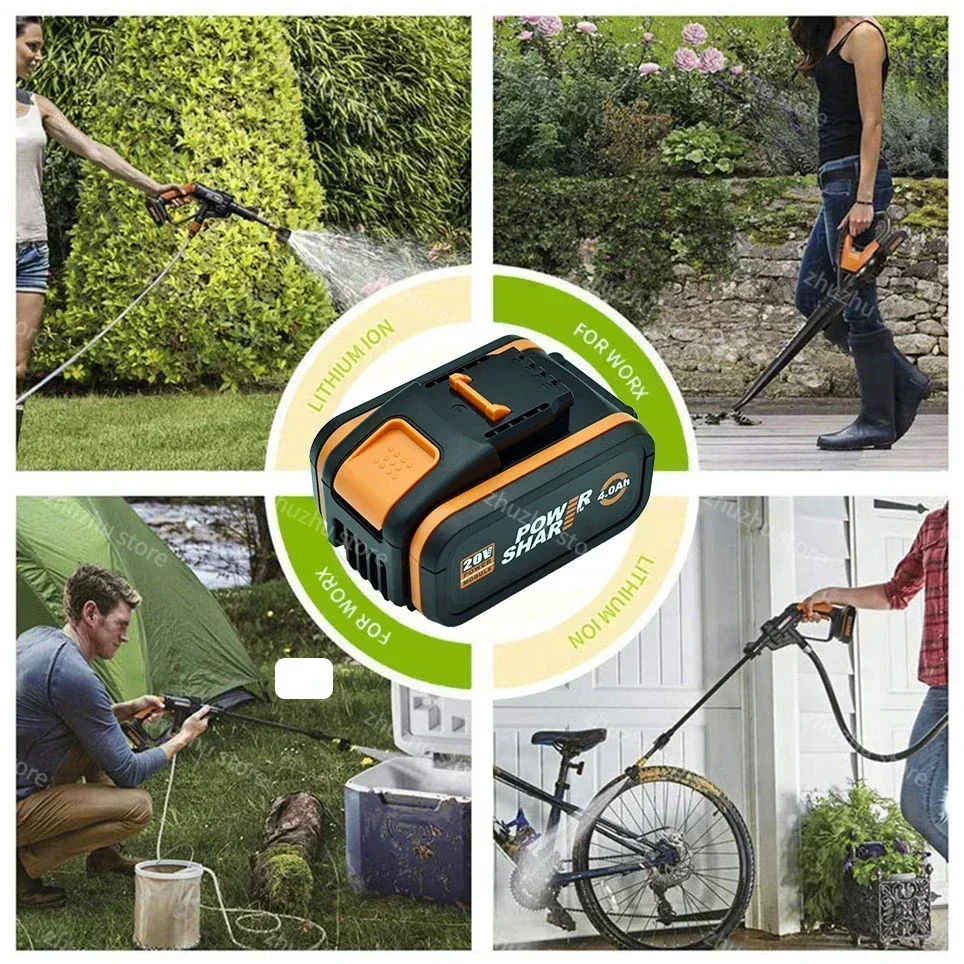 Original Worx Lithium-Ionen-Ersatzakku WA3551 WA3553 WX176 WX550 WX386 WXino 3 WXgain WX800, WU268 20V 8,0 Ah – Detail 6